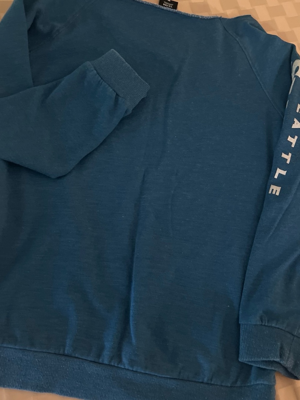 NFL Seattle Seahawks Blue Crewneck Sweatshirt with Rhinestone Logo M - Picture 6 of 6